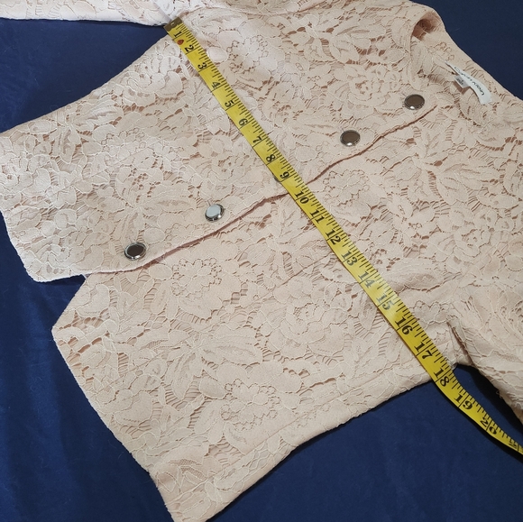 Calvin Klein Designer Lace Jacket In Soft Peach Color In Womans Size 4.   NWT - Picture 12 of 16